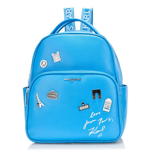 Handbags - 3539 Maybelle Love From Paris Backpack, Pathalo Blue, One Size